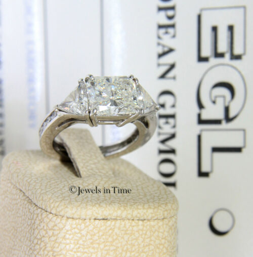 3.67 Carat Diamond Platinum Ladies Ring Size 6.5 + EGL Certificate 3.67 Carat Diamond Platinum Ladies Ring Size 6.5 + EGL Certificate
