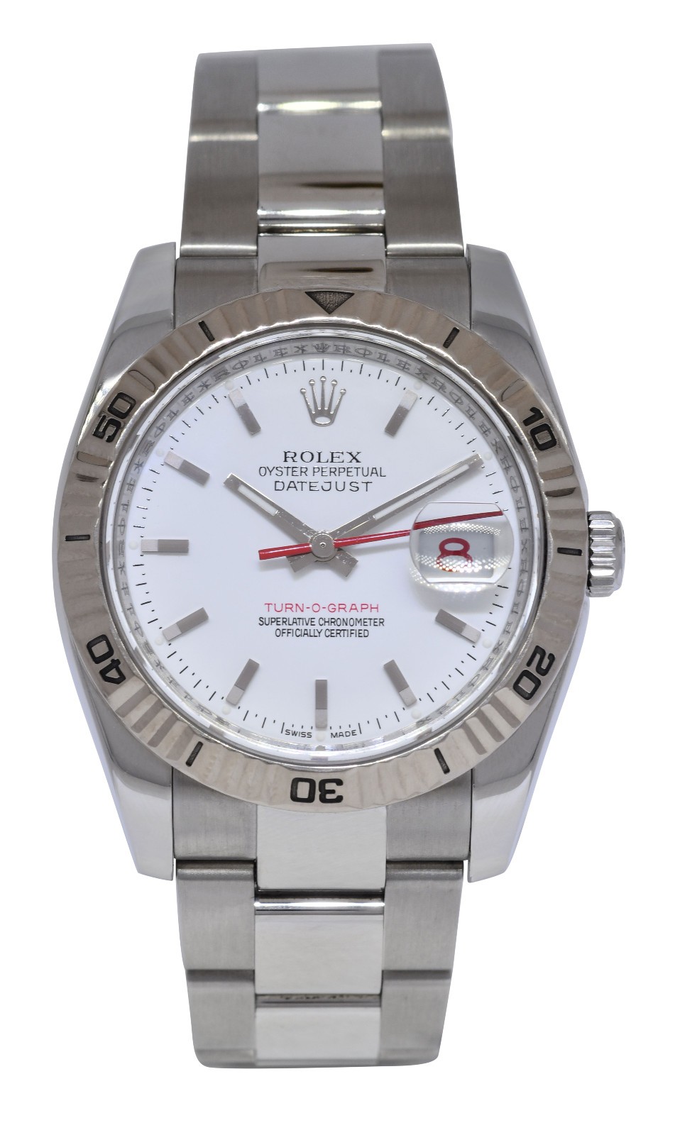 Rolex Datejust Turn-O-Graph Thunderbird Steel White/Red 36mm Watch Z 116264 Rolex Datejust Turn-O-Graph Thunderbird Steel White/Red 36mm Watch Z 116264