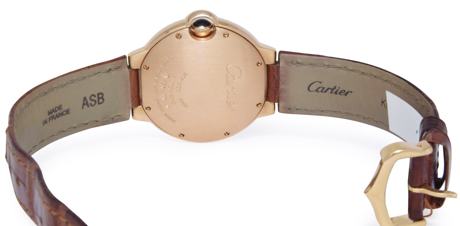 Cartier Ballon Bleu 18k Rose Gold & Diamond 36mm Automatic Watch 3003