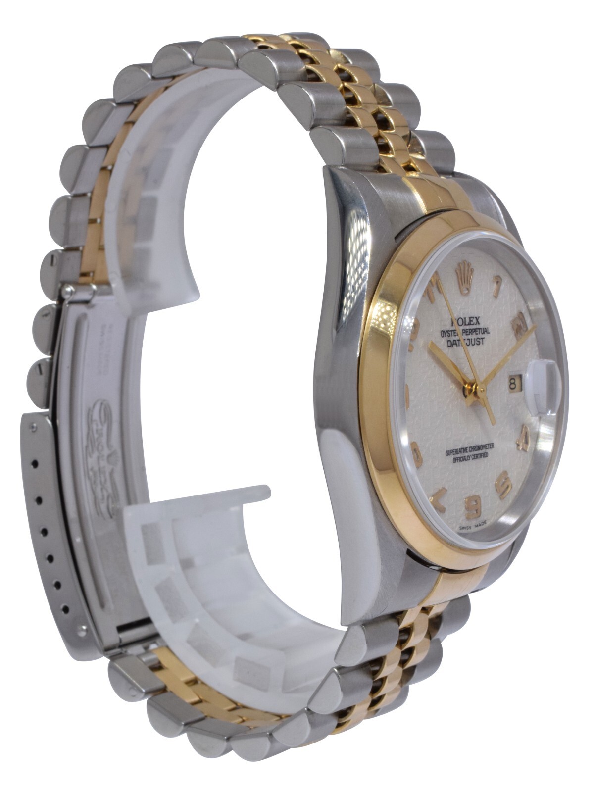 Rolex Datejust 18k Yellow Gold/Steel Silver Jubilee Dial Mens 36mm Watch U 16203 Rolex Datejust 18k Yellow Gold/Steel Silver Jubilee Dial Mens 36mm Watch U 16203