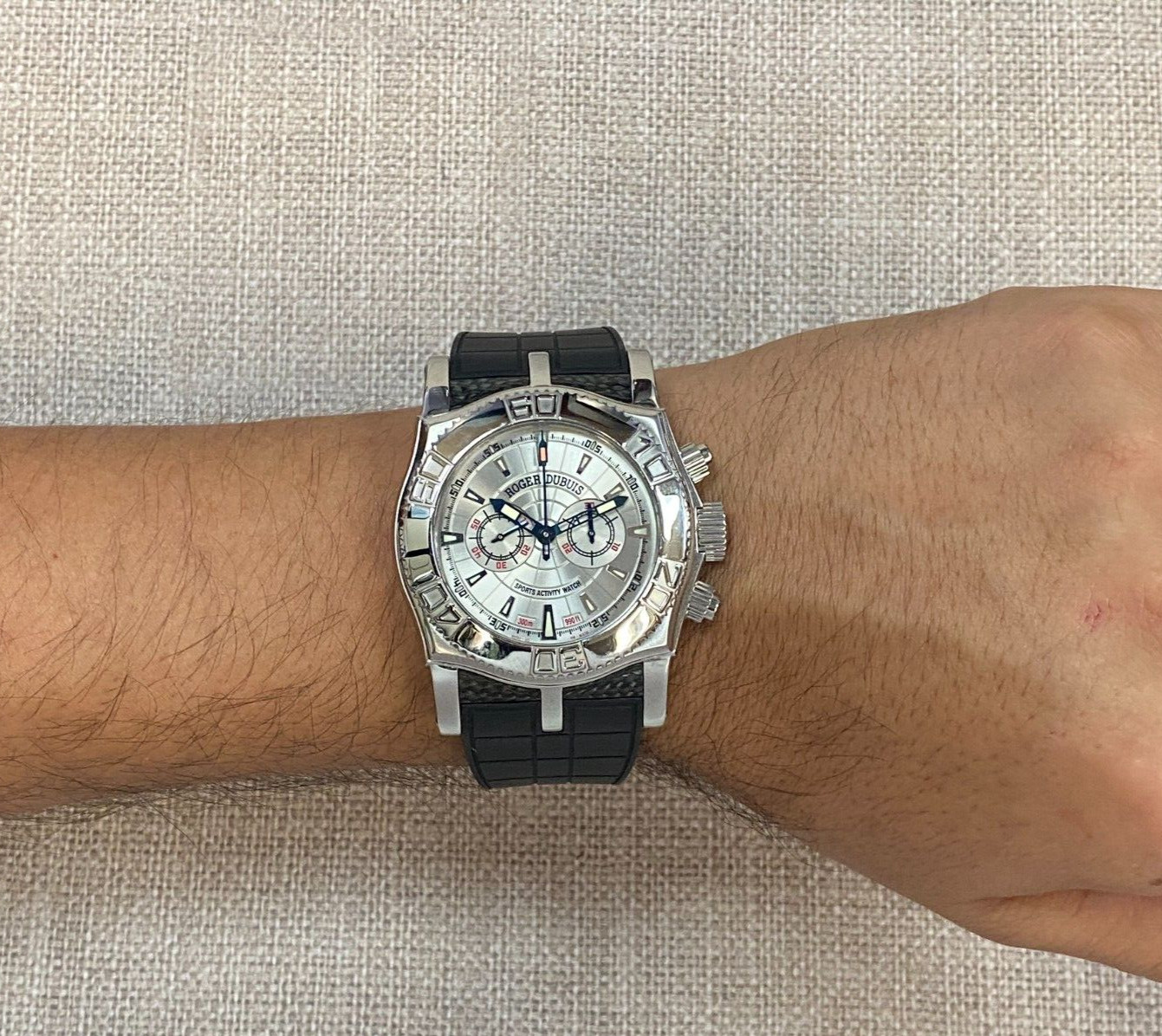 Roger Dubuis Easy Diver Chronograph Mens 46mm Automatic Watch +Box SE46 56 9/0