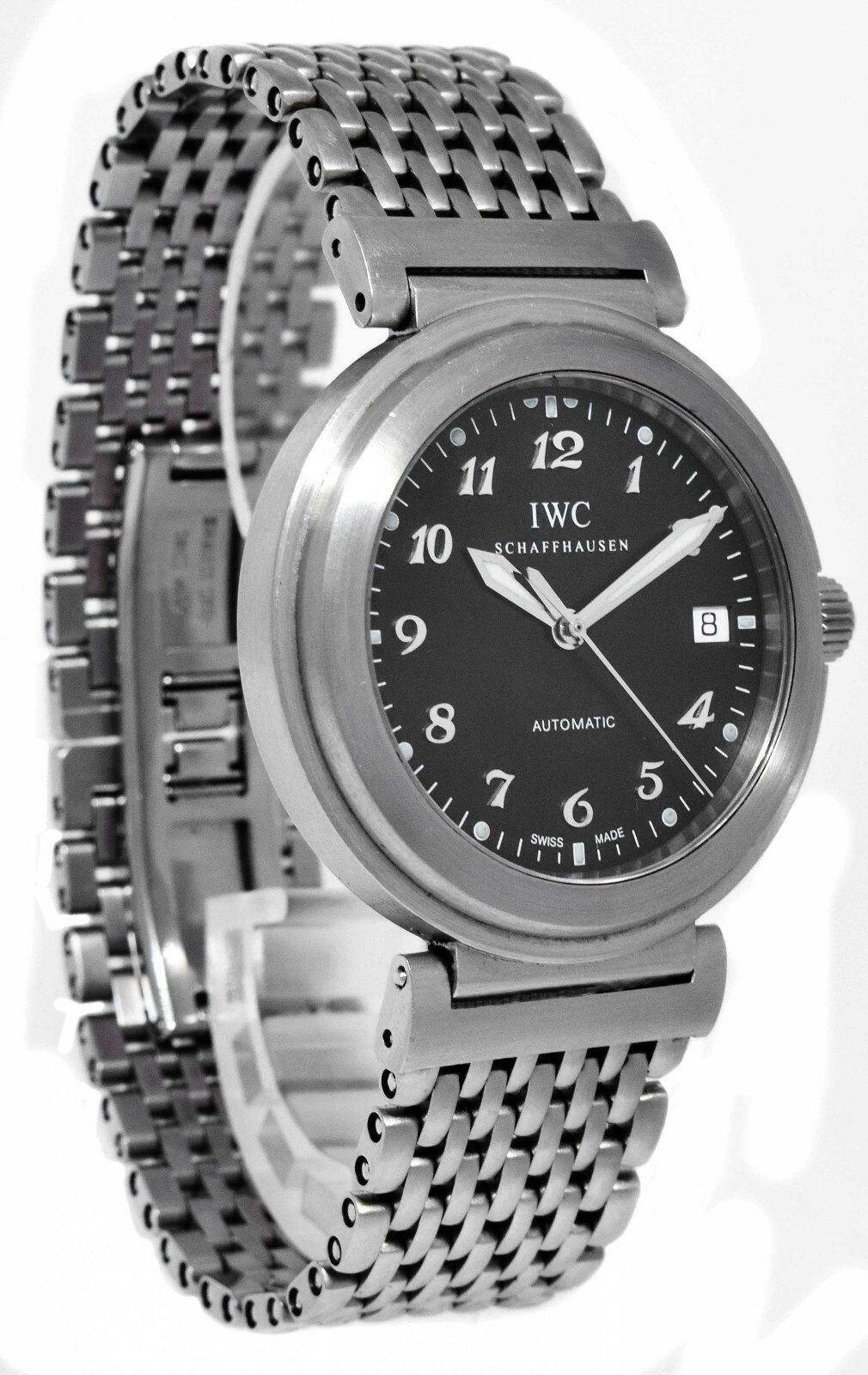 IWC Da Vinci Date Steel Black Dial Mens 37mm Automatic Watch Box/Papers 3528