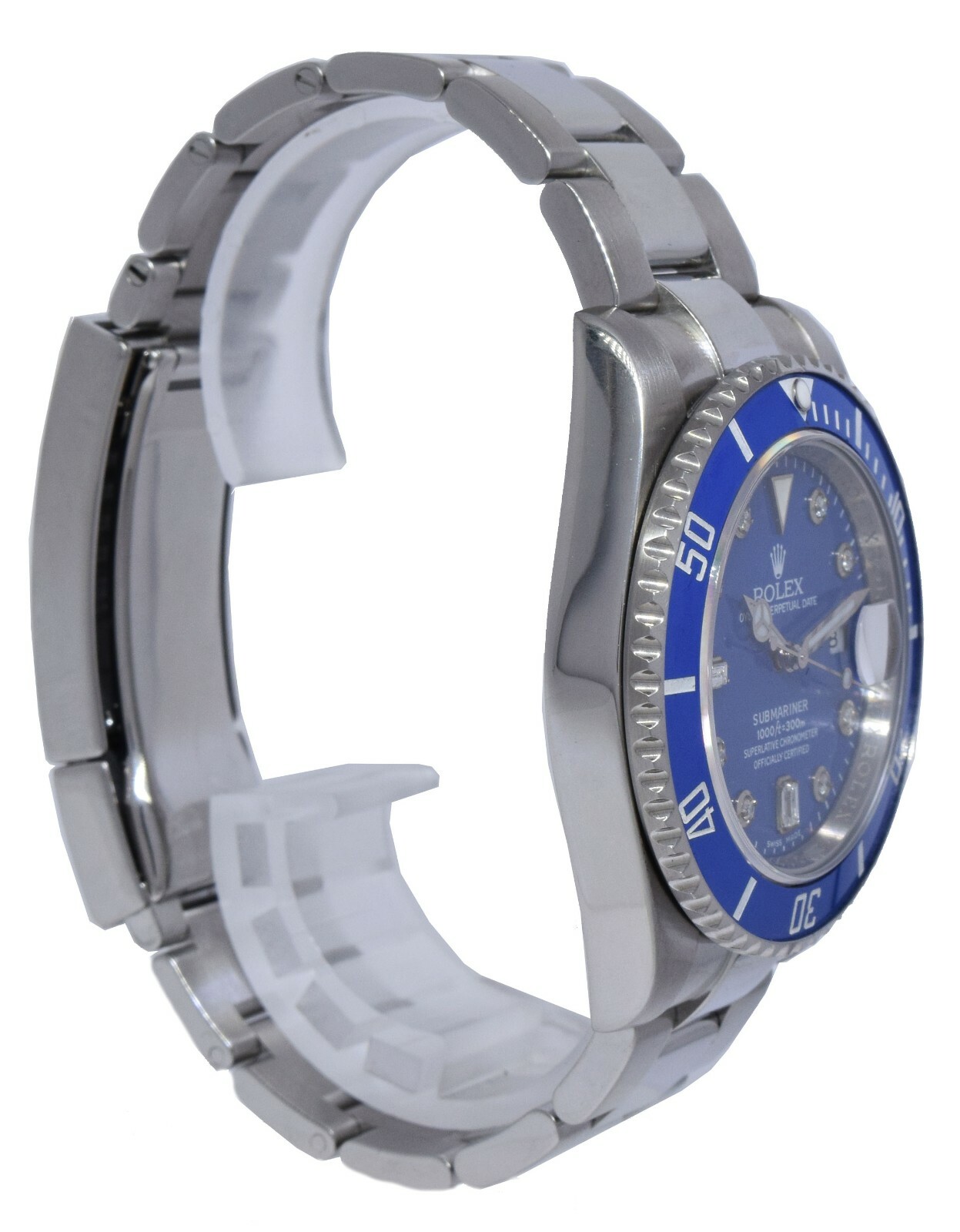 Rolex Submariner Date Stainless Steel /Ceramic w/Blue Diamond Dial 116610