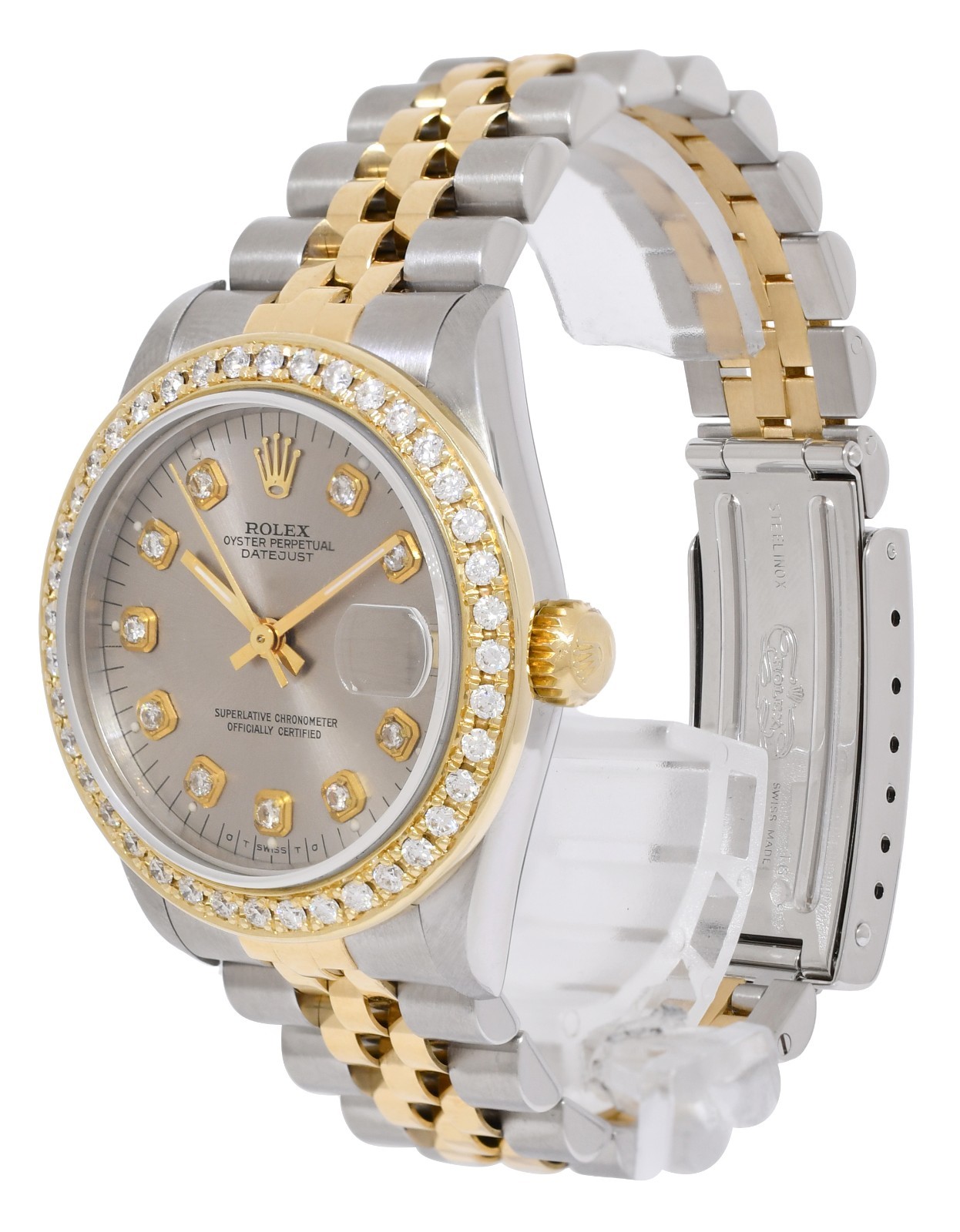 Rolex Datejust 18k Yellow Gold/Steel Diamond Dial/Bezel 31mm Watch S 68273