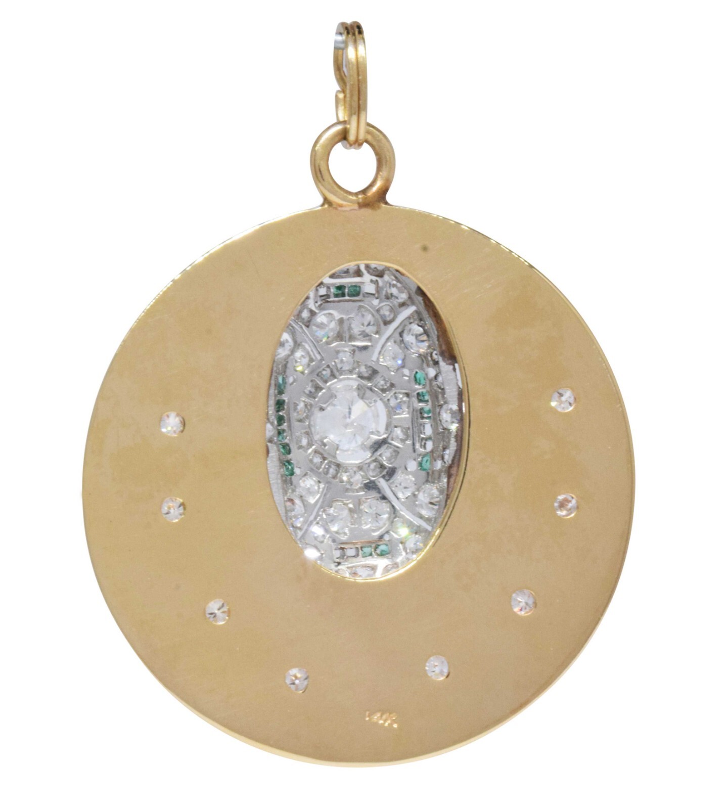 Custom Diamond/Emerald Yellow Gold/Platinum Pendant Custom Diamond/Emerald Yellow Gold/Platinum Pendant