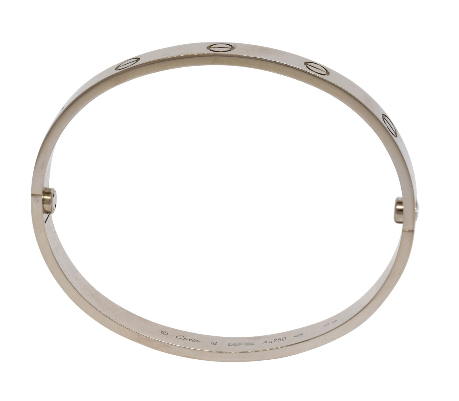 Cartier Love Bracelet Classic Size 18cm 18k White Gold Box/Papers '19 B6067618