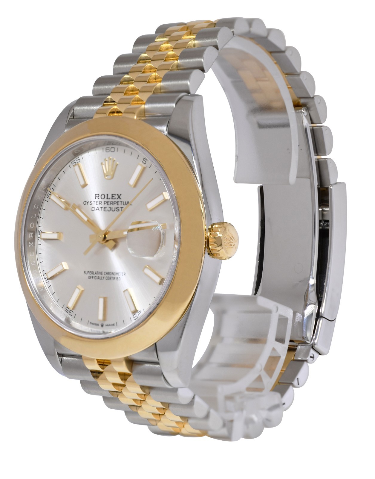 Rolex Datejust 41 18k Yellow Gold/Steel Silver Dial Jubilee Watch B/P '19 126303