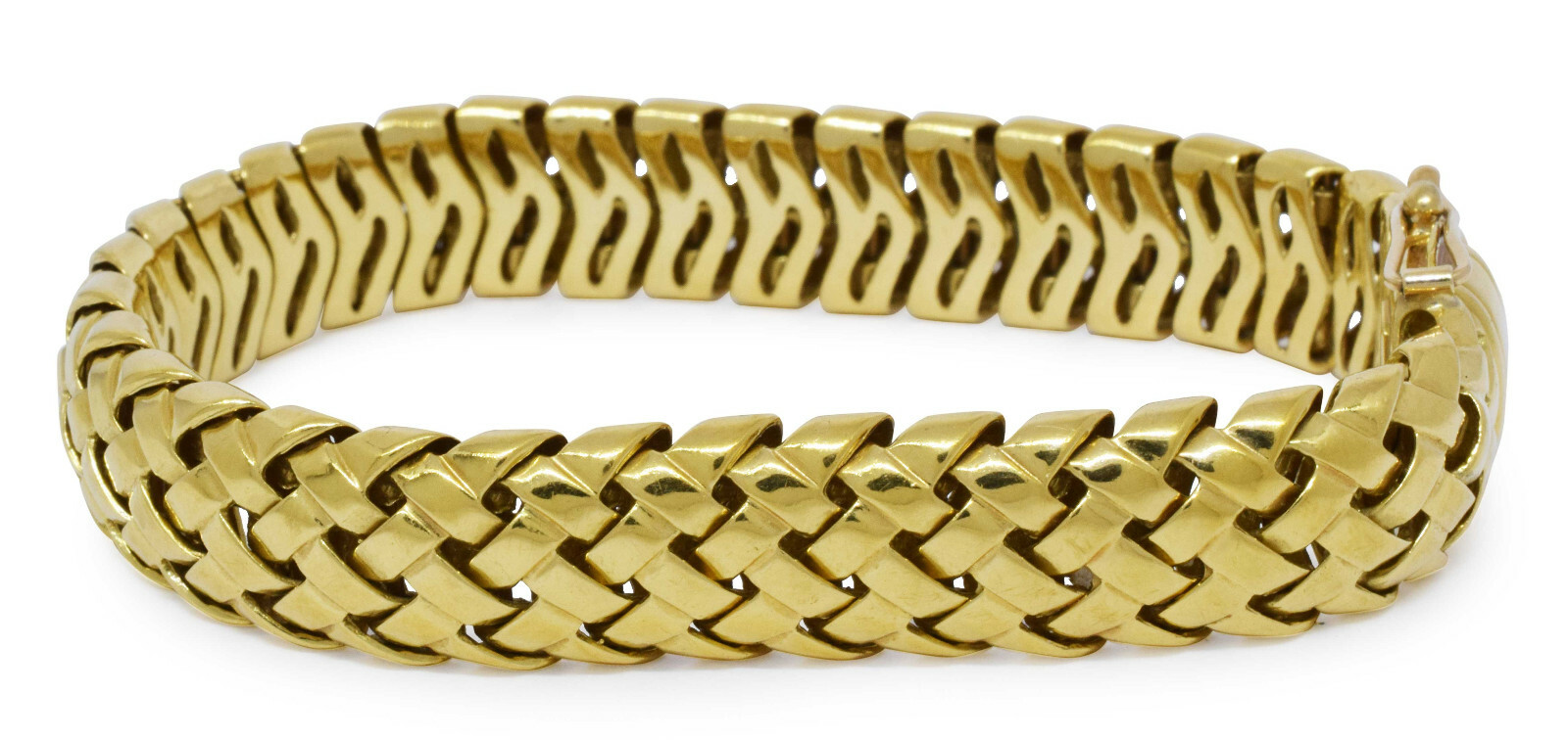Tiffany & Co. Vannerie 18k Yellow Gold Woven Link Bracelet 7" with Box