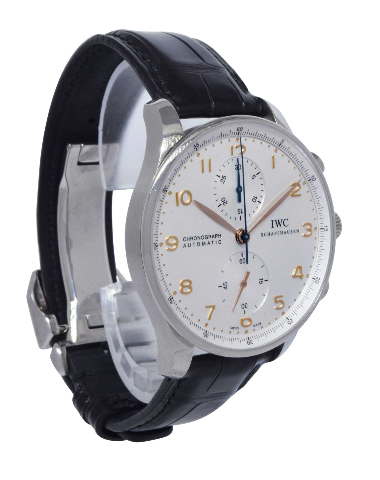 IWC Portuguese Chronograph 3714 Steel Silver Dial 41mm Automatic Watch IW3714