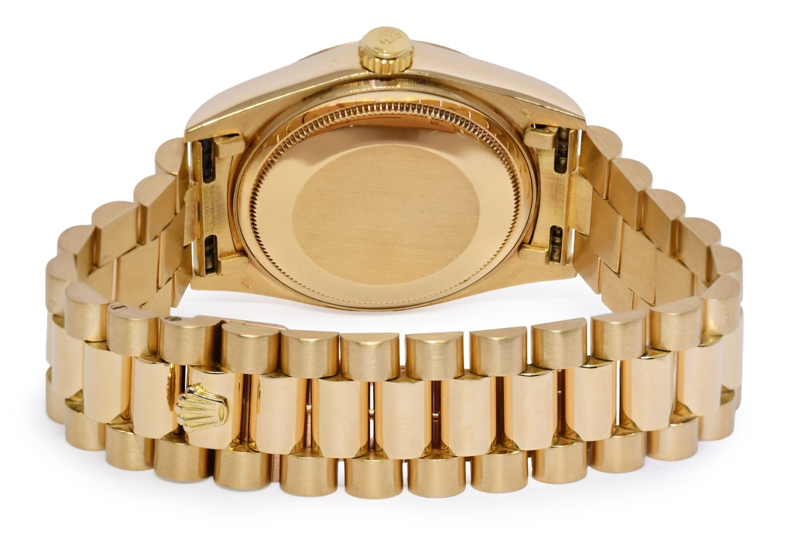 Rolex Day-Date 36 President 18k Yellow Gold Champagne Stick Dial Watch '82 18038