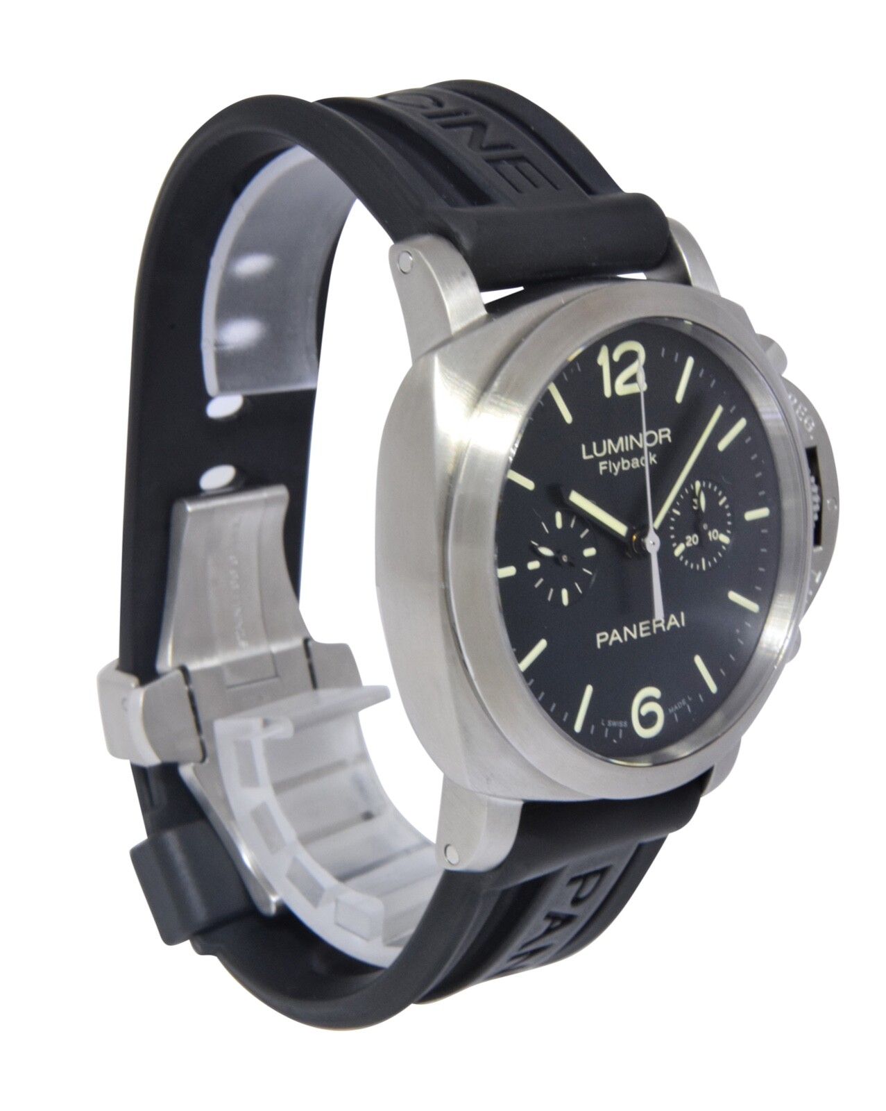 Panerai Luminor Flyback Chronograph PAM 361 Steel Black Dial 44mm Watch PAM00361