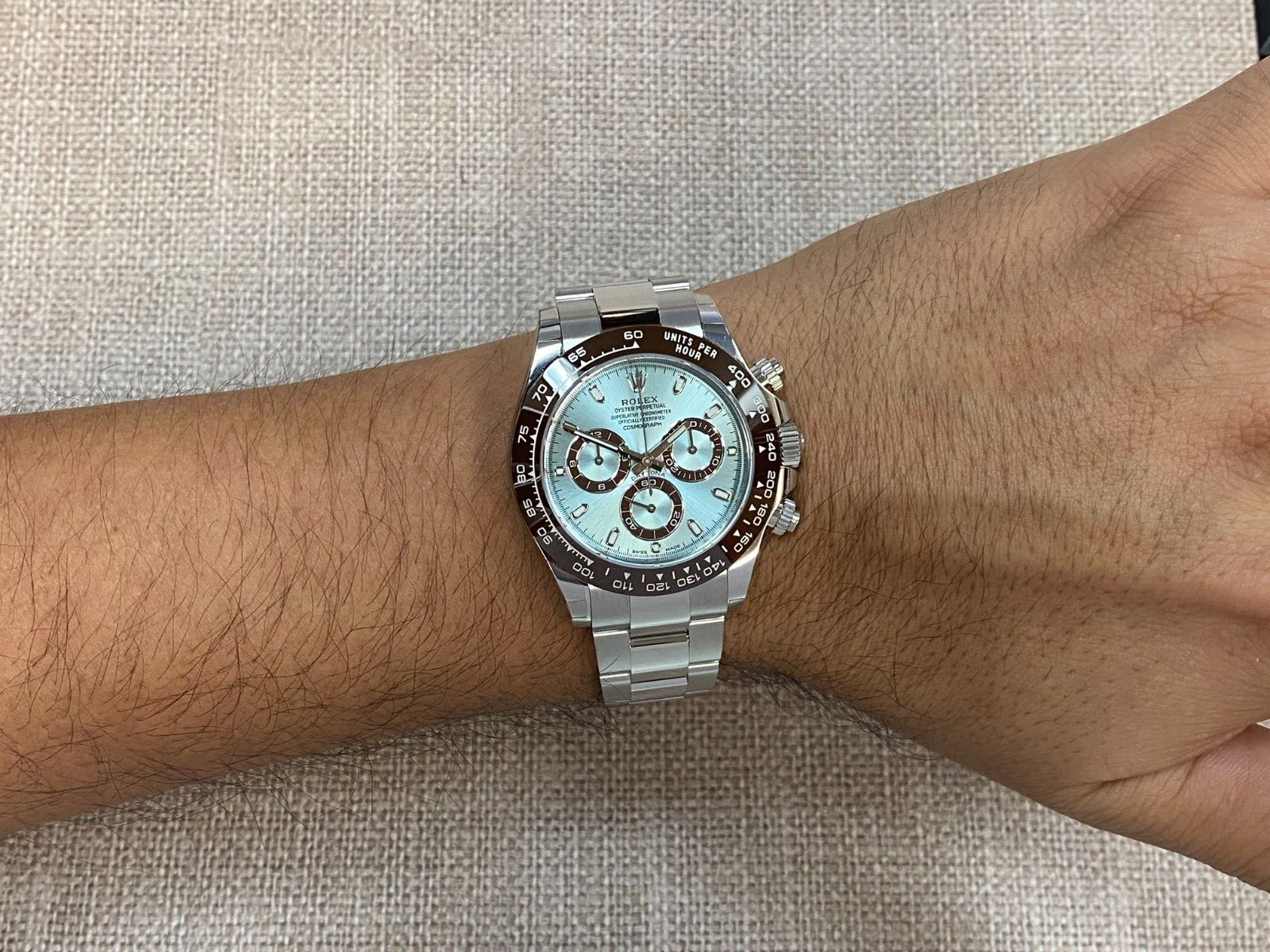 Rolex Daytona Chronograph Platinum Ice Blue Dial Watch B/P '23' 116506