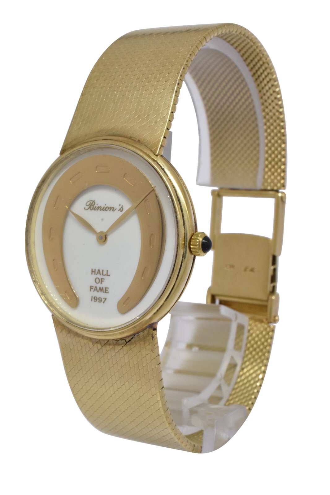 Binions Hall of Fame 1997 7 Card Stud 14k Yellow Gold Bracelet Quartz 31mm Watch