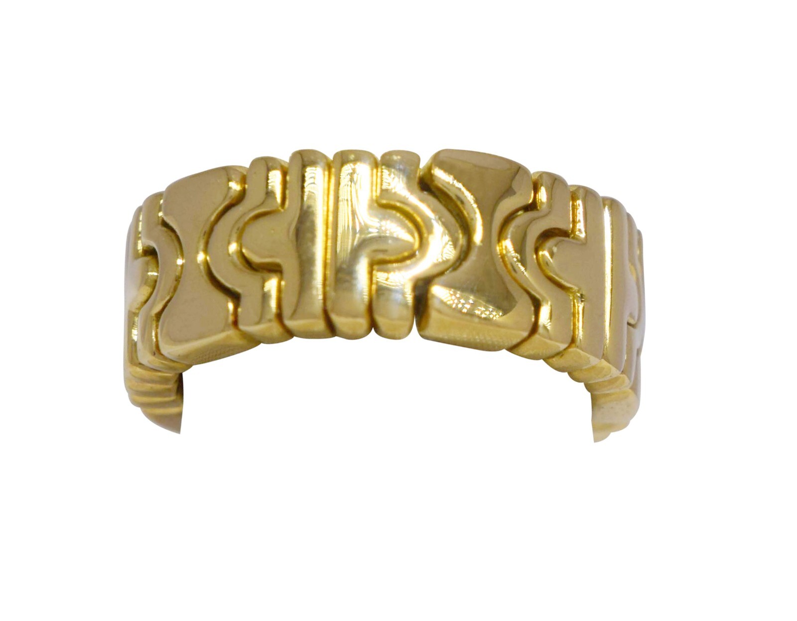 Bvlgari Parentesi 18k Yellow Gold Band Ring Size 5.75 Open Design