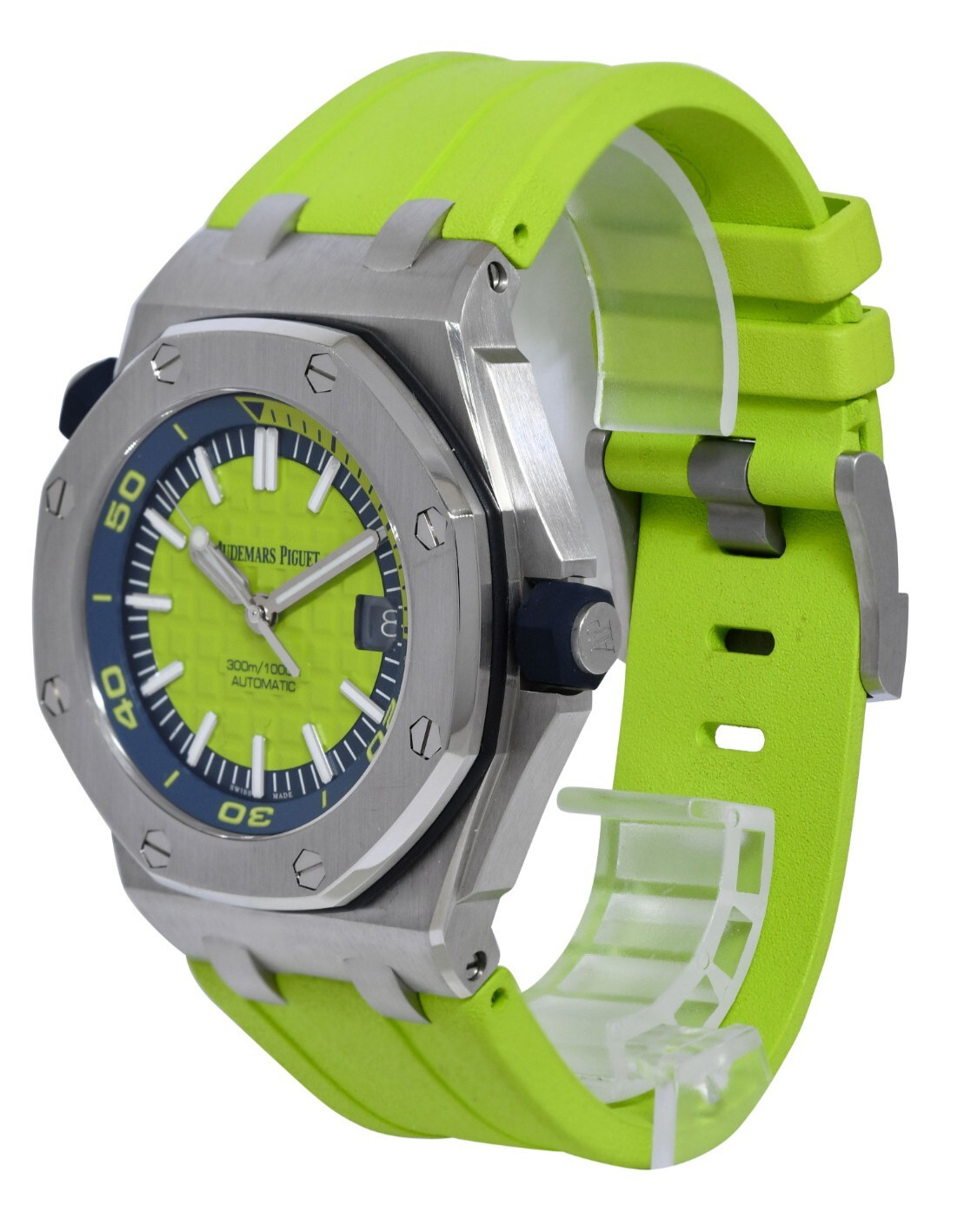 Audemars Piguet Royal Oak Offshore Diver Steel Green Dial 42mm Watch 15710ST
