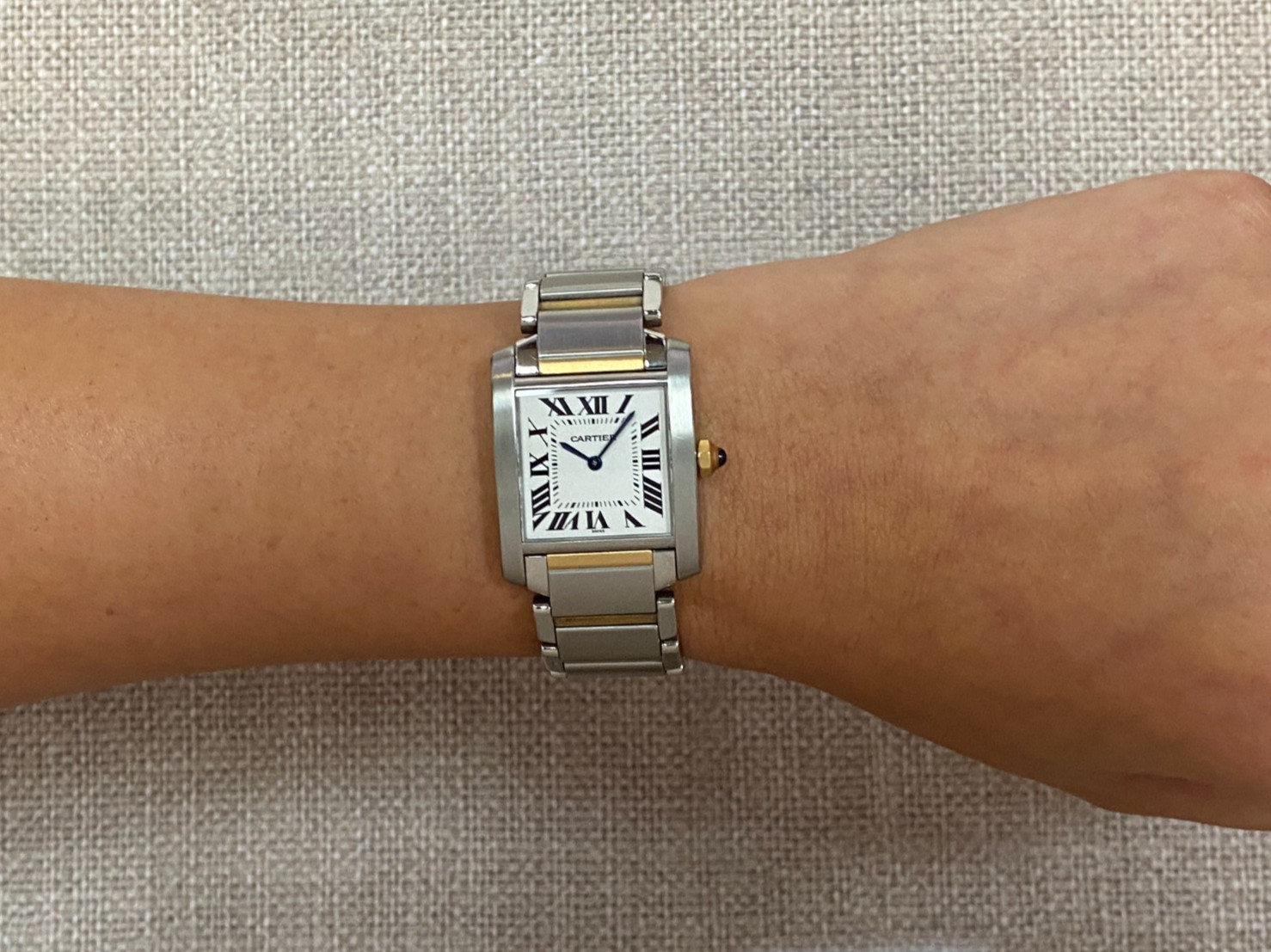 Cartier Tank Francaise 18k Yellow Gold & Steel Quartz Ladies Midsize Watch 2301