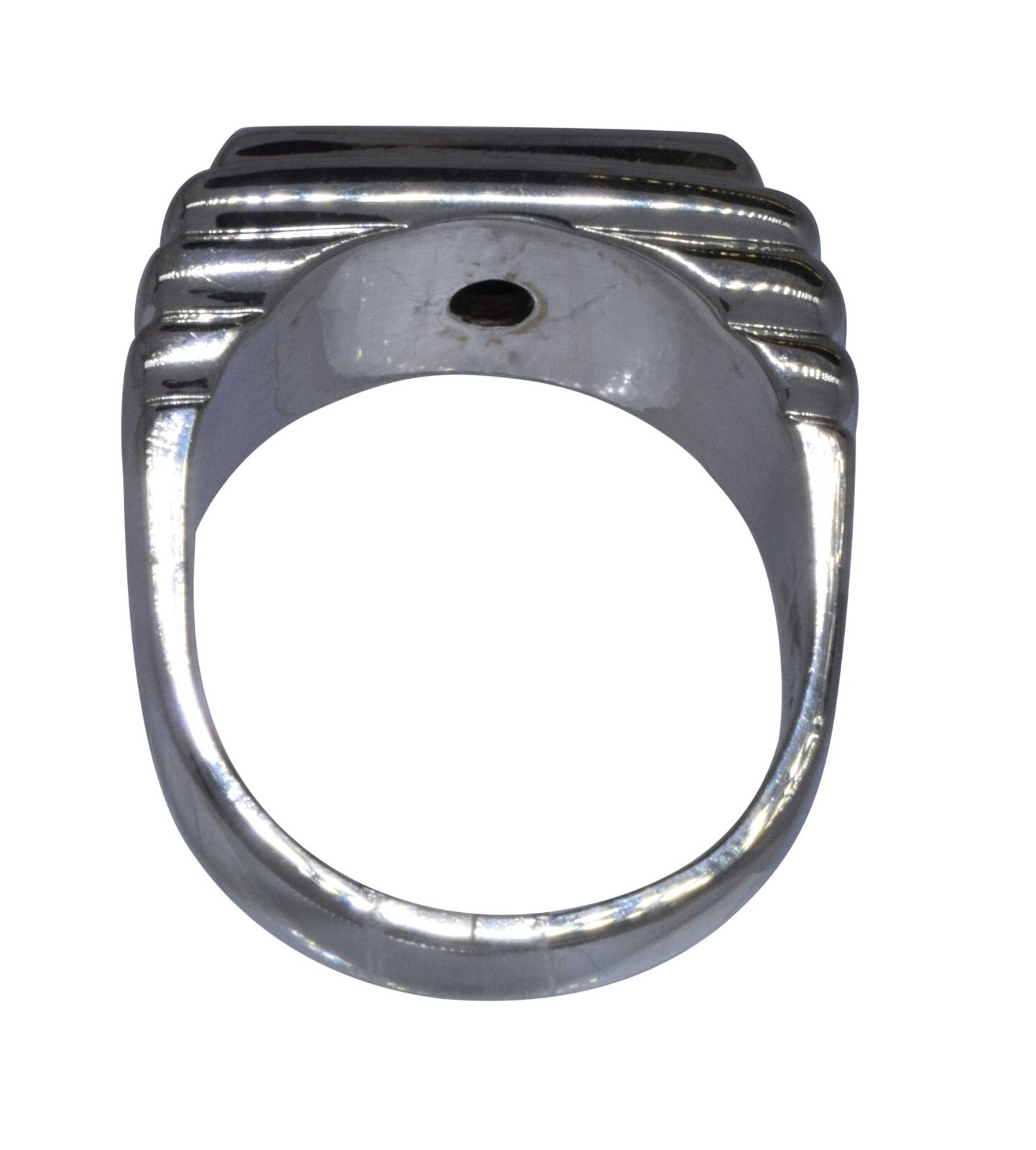Mens Contemporary 1.00 CT Diamond Ring 14k White Gold 8