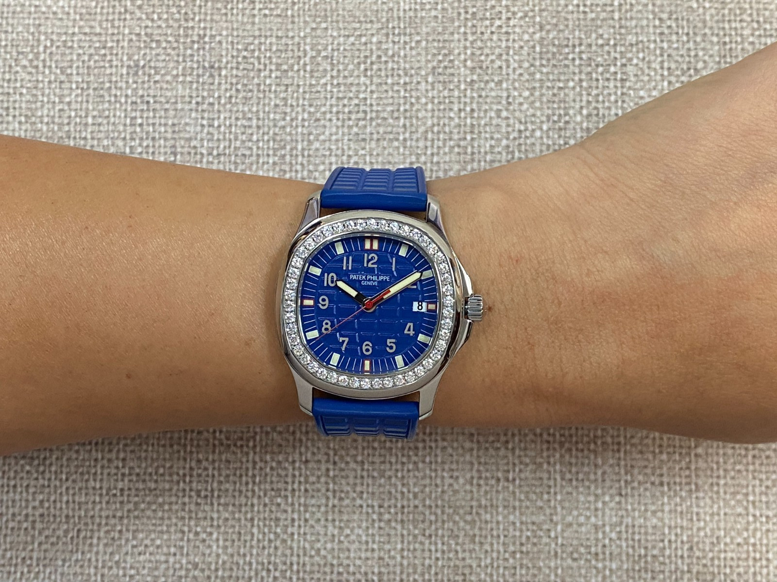 Patek Philippe Aquanaut 5067 Luce Steel & Diamond Blue Ladies Watch 5067A