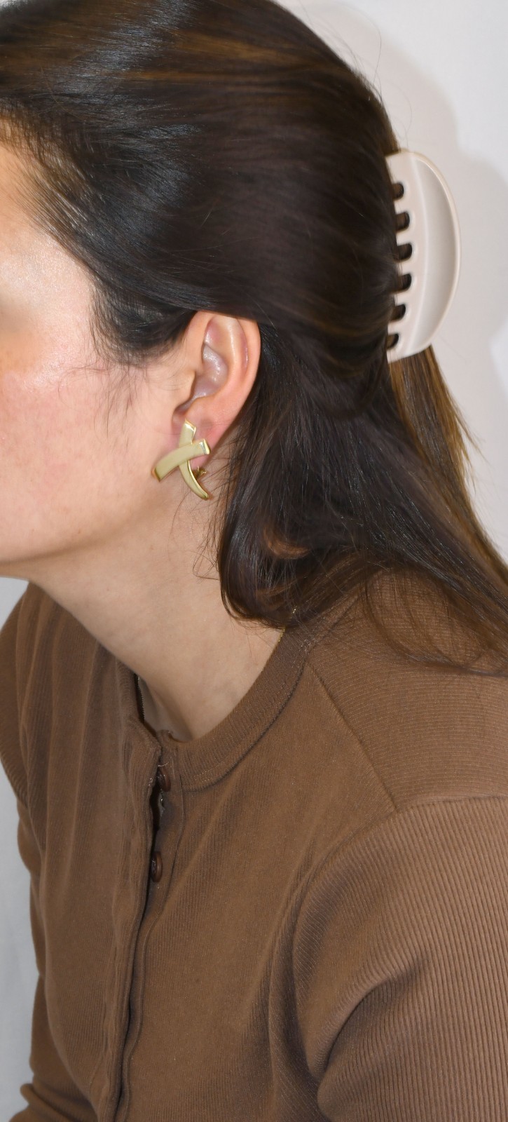 Tiffany & Co Paloma Picasso Graffiti 18k Yellow Gold X Earrings Size Large