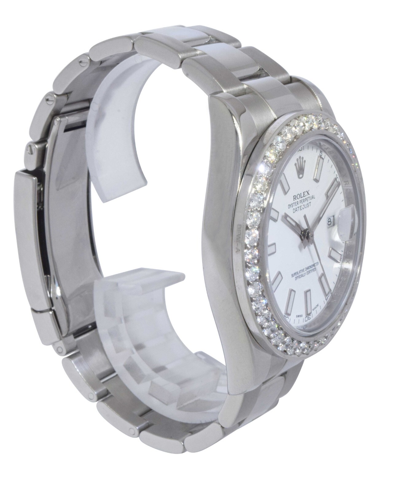 Rolex Datejust II Steel White Dial & Diamond Bezel 41mm Watch 116300