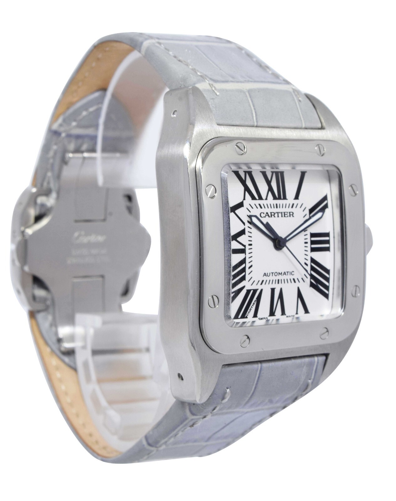 Cartier Santos 100XL Steel Anniversary Edition Silver Dial Men's Watch 2656