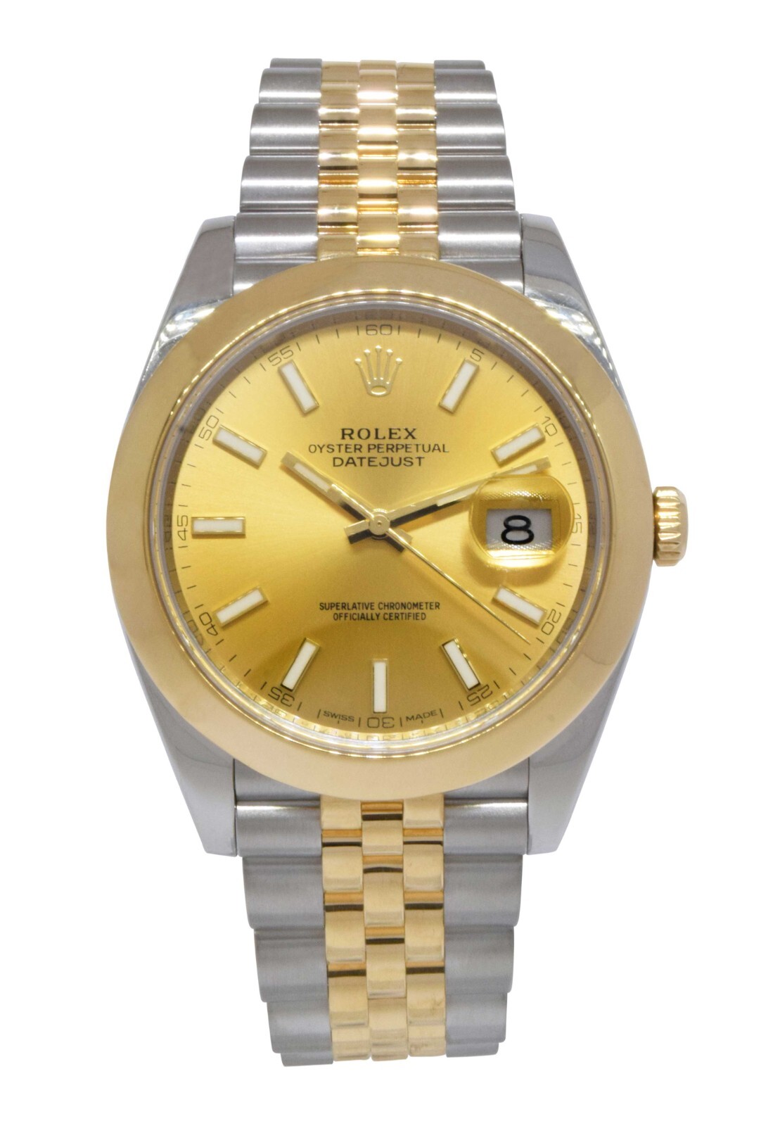 Rolex Datejust 41 18k Yellow Gold/Steel Champagne Dial Mens Watch 126303