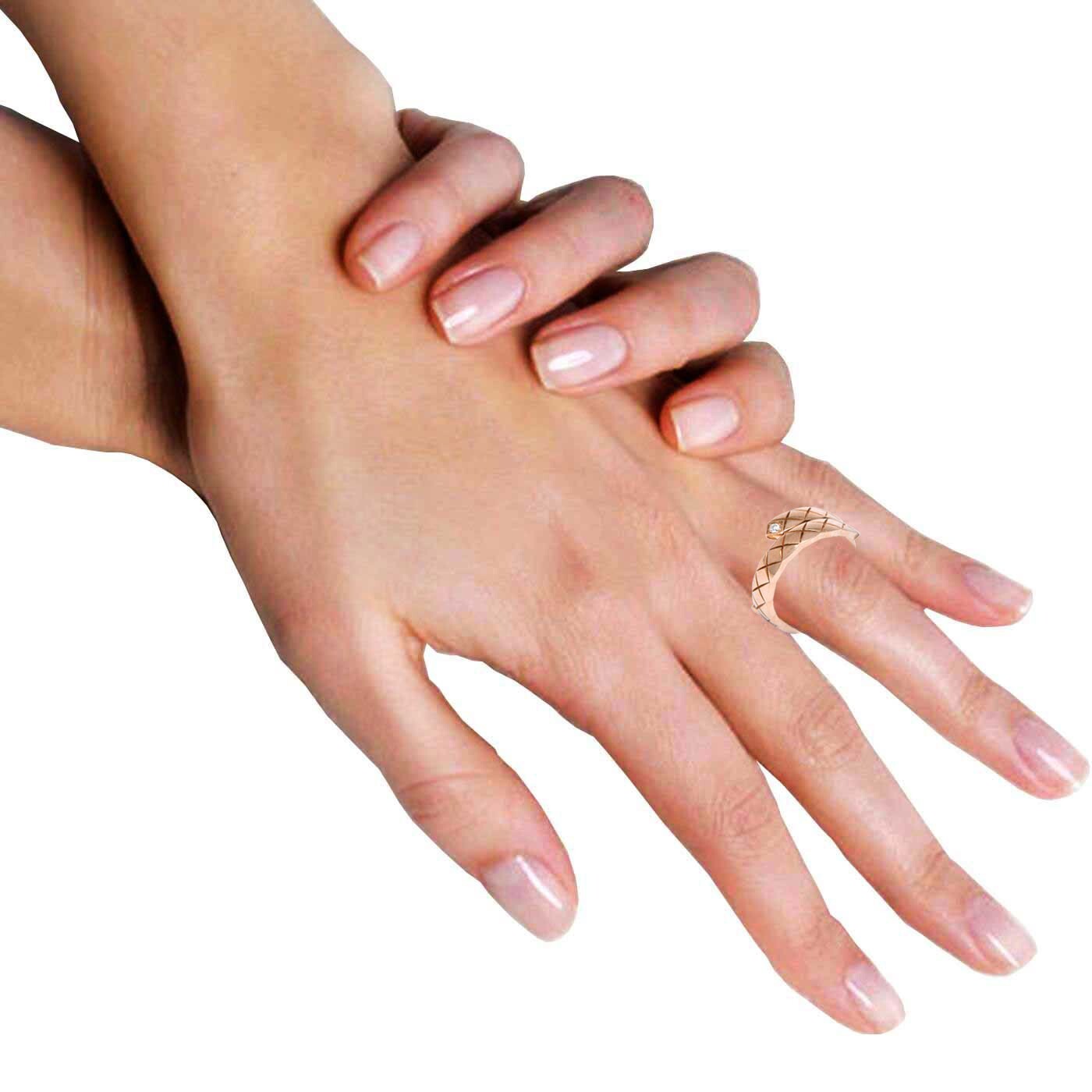 Chanel Coco Crush Toi Et Moi Small 18k Rose Gold & Diamond Ring Sz 50 B/P J11969