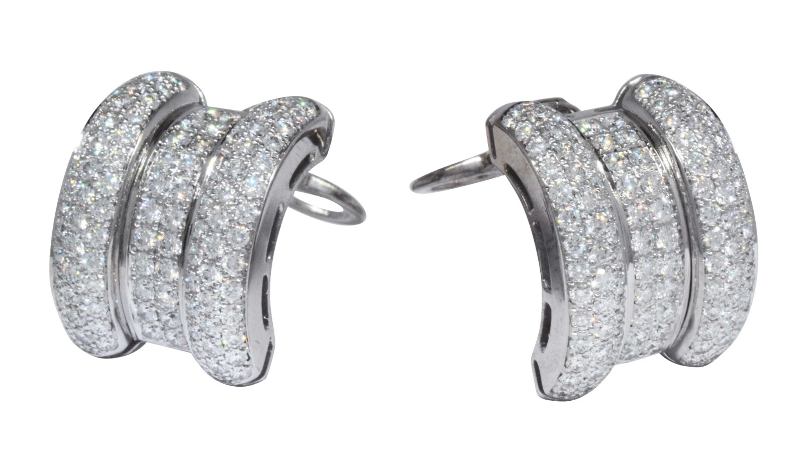 Chopard La Strada 18k White Gold Pave Diamond Ladies Earrings 84/6478 Chopard La Strada 18k White Gold Pave Diamond Ladies Earrings 84/6478