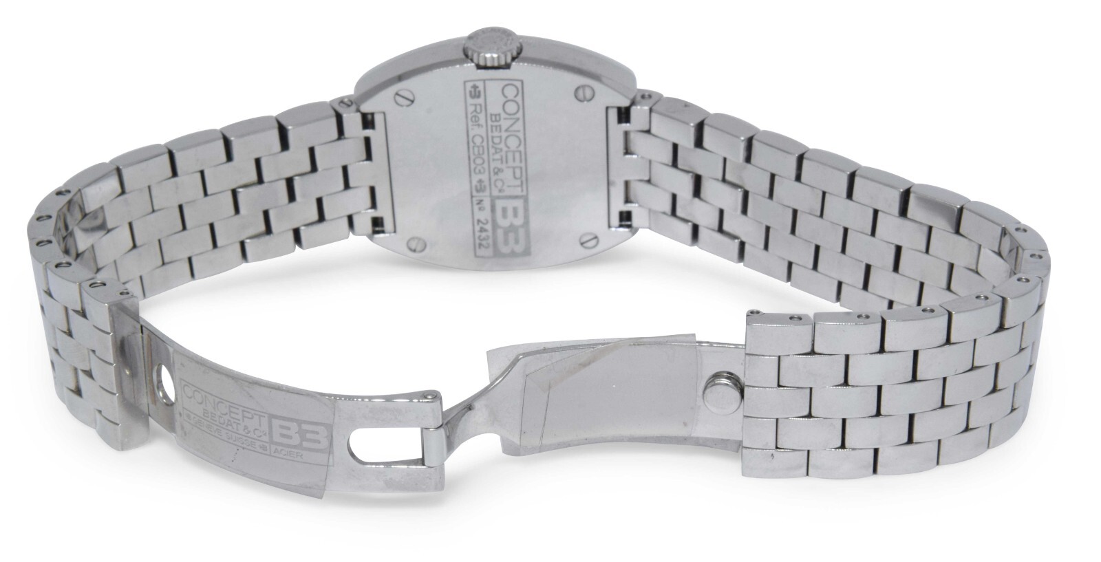 NOS Bedat & Co. Concept B3 Steel & Diamond White Ladies Quartz Watch B/P CB03