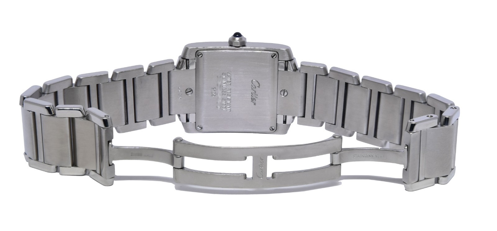 Cartier Tank Francaise Stainless Steel Quartz Ladies Midsize Date Watch 2465
