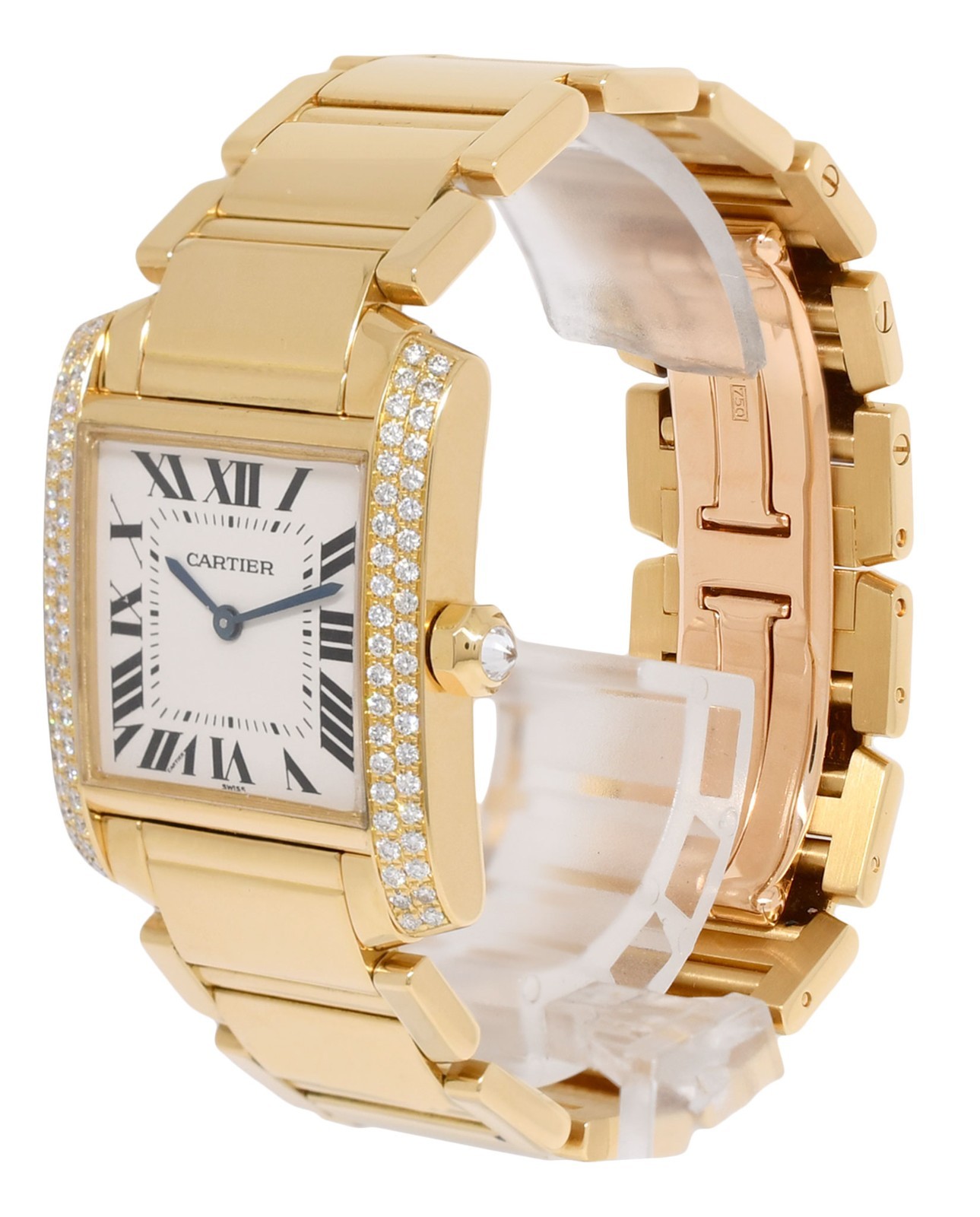 Cartier Tank Francaise Medium 18k Yellow Gold Diamond Ladies Watch WE100851 1821