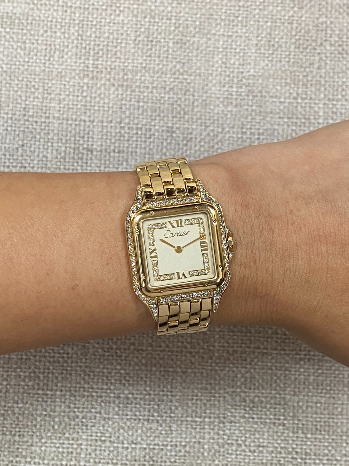 Cartier Panthere Large 18k Yellow Gold & Diamond Quartz Watch 883969