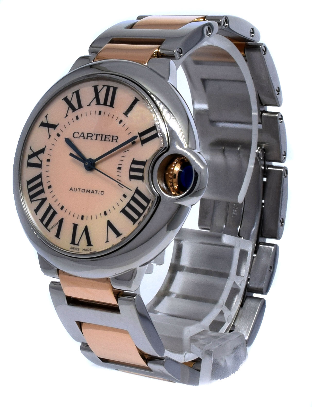 Cartier Ballon Bleu 36mm 18k Rose Gold/ SS Pink MOP Dial Ladies Automatic 3284