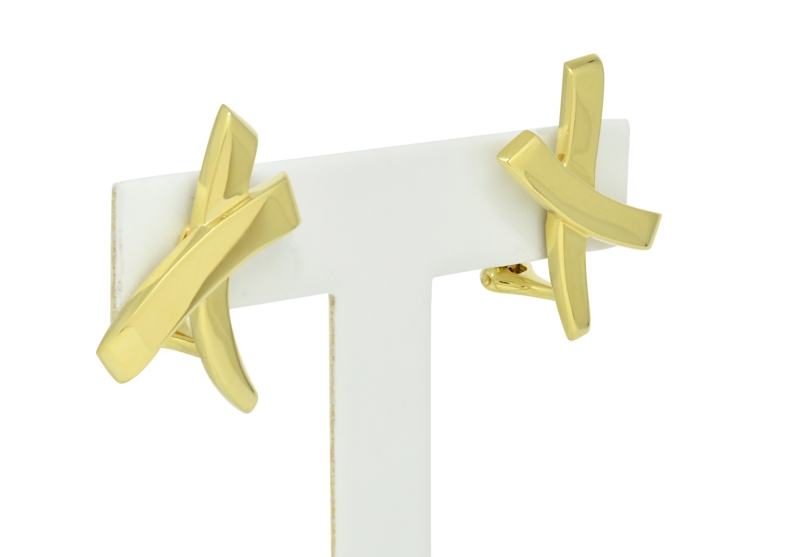 Tiffany & Co Paloma Picasso Graffiti 18k Yellow Gold X Earrings Size Large