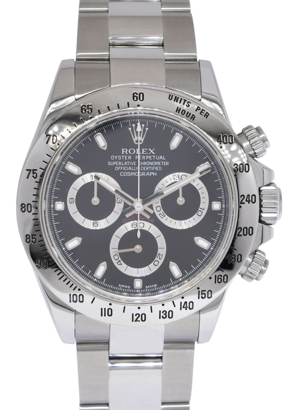 Rolex Daytona Chronograph Steel Black Dial Mens 40mm Watch V 116520
