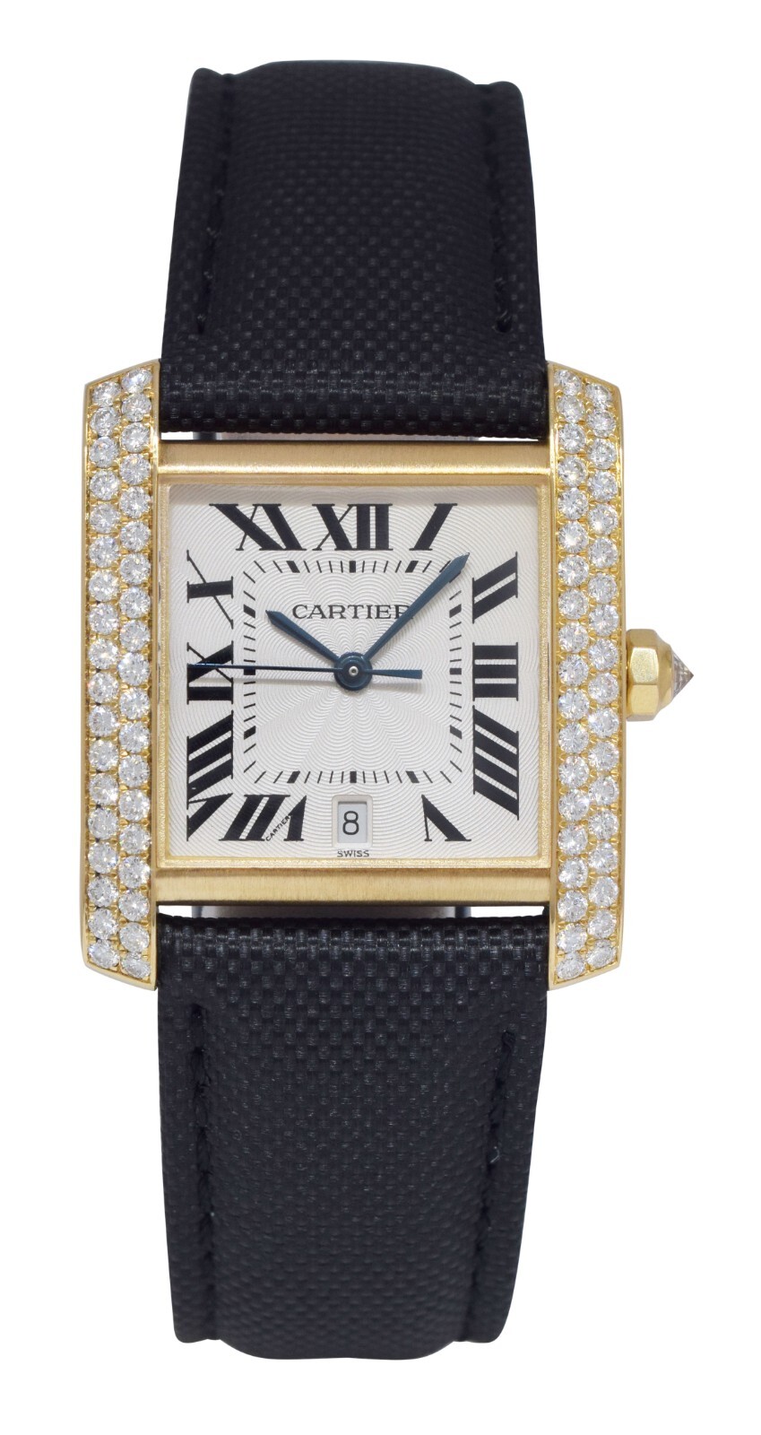 Cartier Tank Francaise Large 18k Yellow Gold Diamond Watch 1840 WE101051