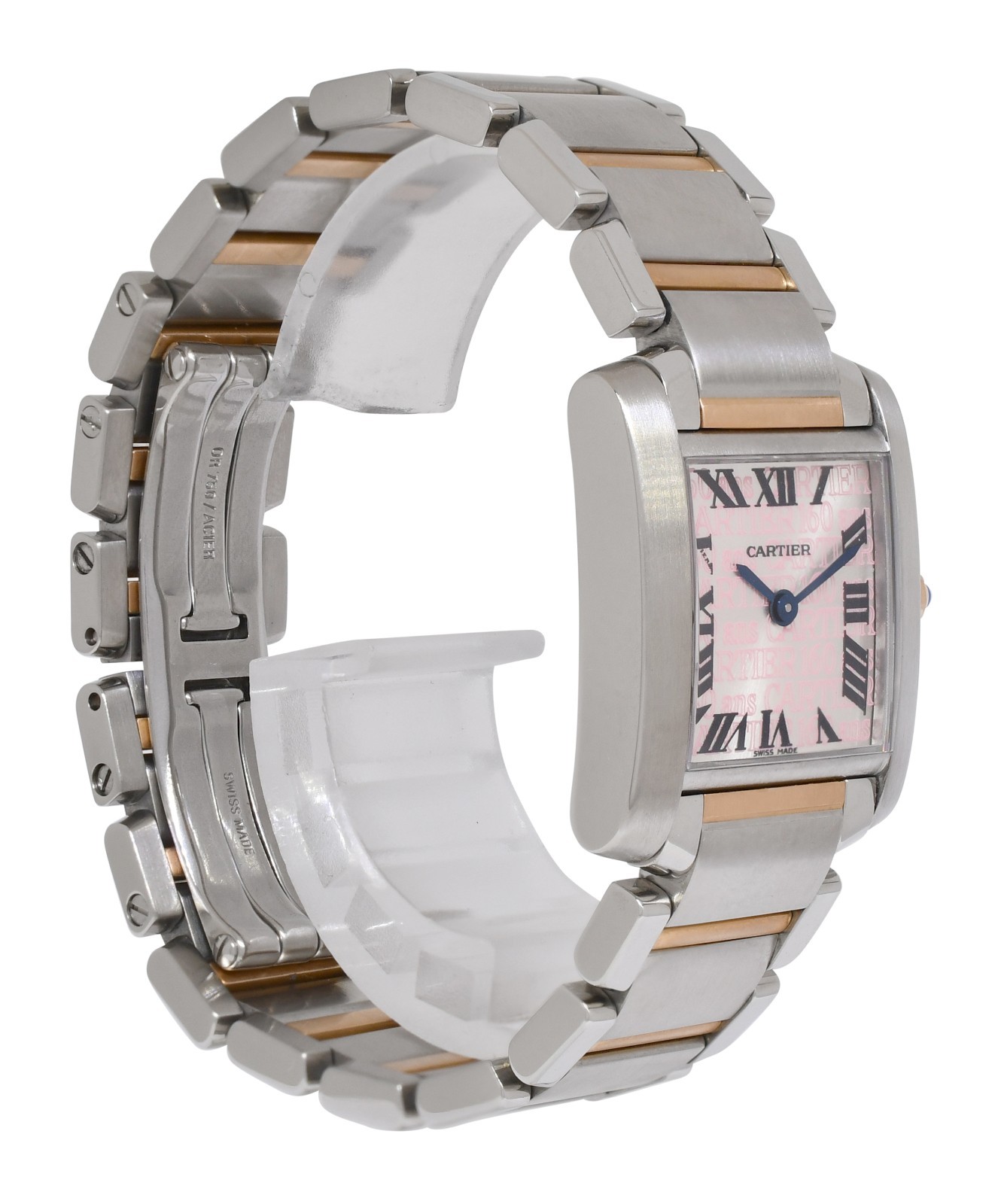 Cartier Tank Francaise Small Rose Gold/Steel 160th Anniversary Ladies Watch 2384