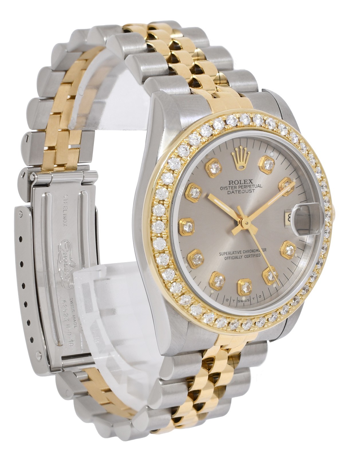 Rolex Datejust 18k Yellow Gold/Steel Diamond Dial/Bezel 31mm Watch S 68273