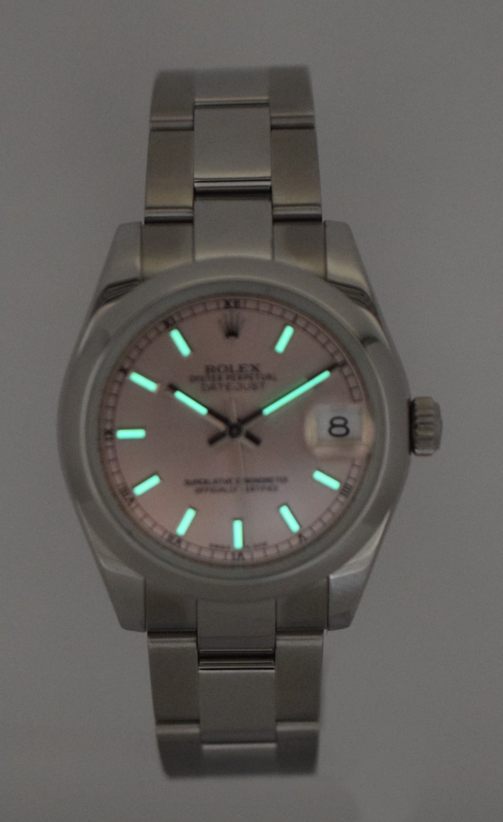 Rolex Datejust Steel Pink Dial Oyster Bracelet Ladies 31mm Watch +Card 178240