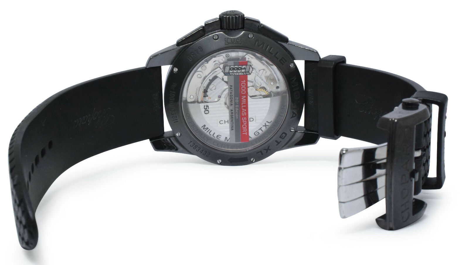Chopard Mille Miglia GT XL Chrono Black DLC Steel Mens 44 Watch B/P 16/8459-3013