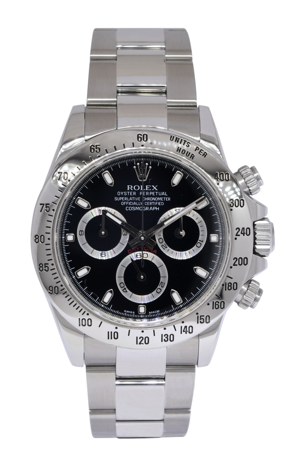 Rolex Daytona Chronograph Steel Black Dial Mens 40mm Watch V 116520