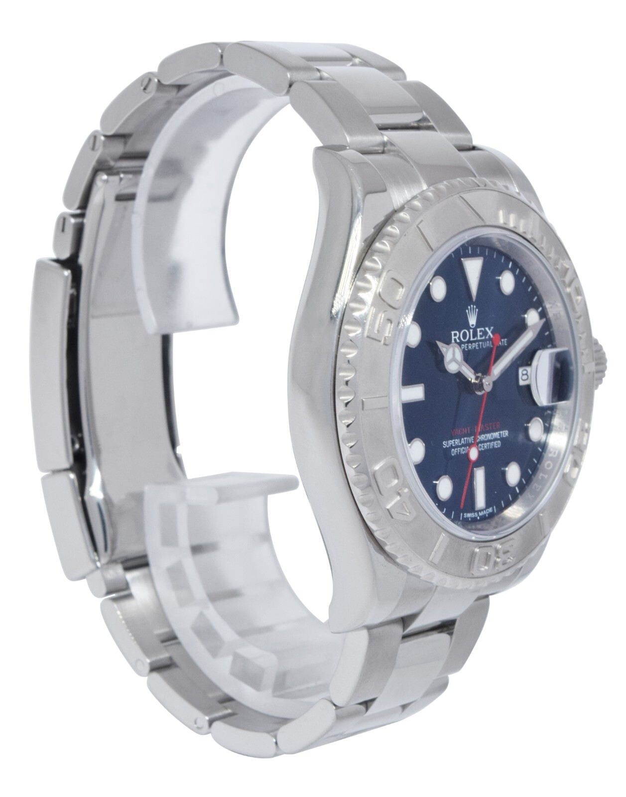 Rolex Yacht-Master Steel & Platinum Bezel Blue Dial Mens 40mm Watch +Card 116622