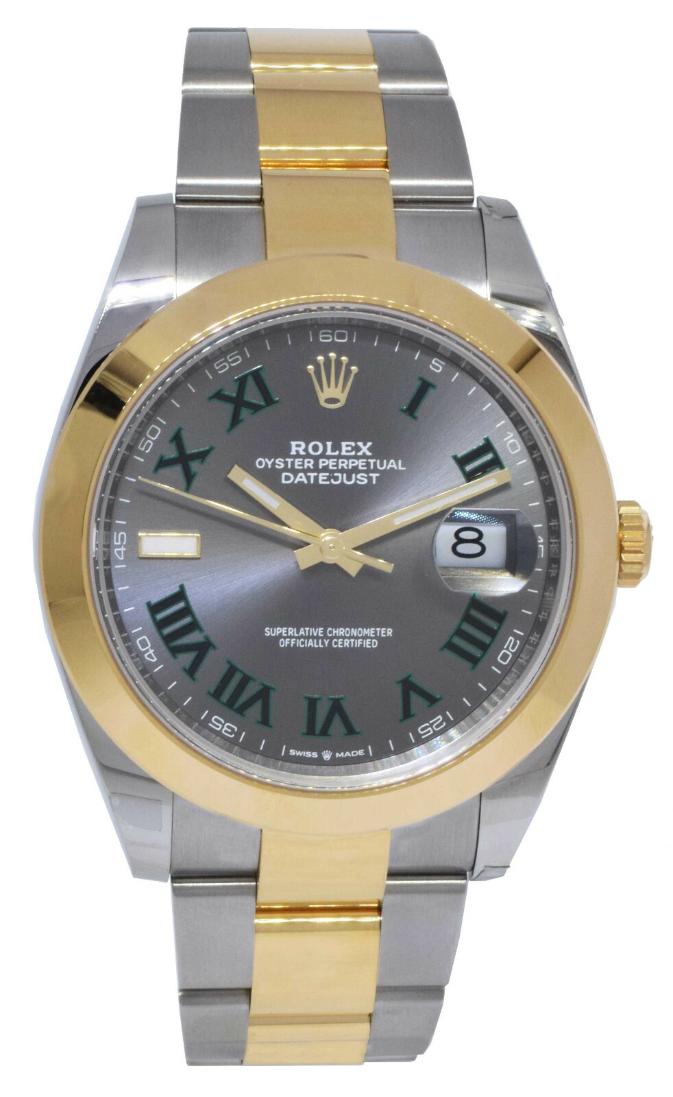 NEW Rolex Datejust 41 18k YG/Steel Wimbledon Dial Mens Watch BP '21 126303