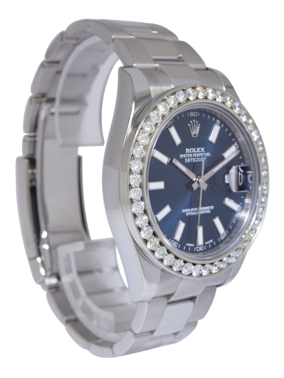Rolex Datejust II Steel Blue Dial & Diamond Bezel 41mm Watch +Card '15 116300