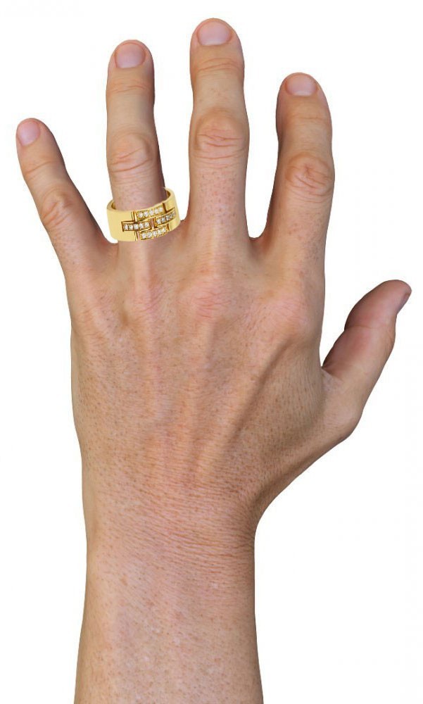 Cartier Maillon Panthere Ring Diamond 18k Yellow Gold Band Size 63 +Box B4081163