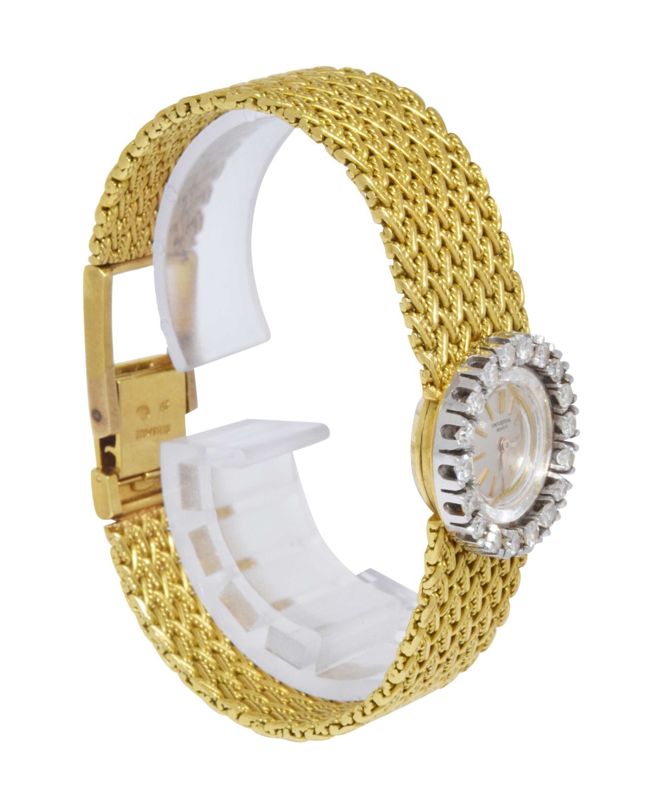 Universal Geneve Vintage 18k Yellow Gold Diamond Ladies 20mm Manual Dress Watch