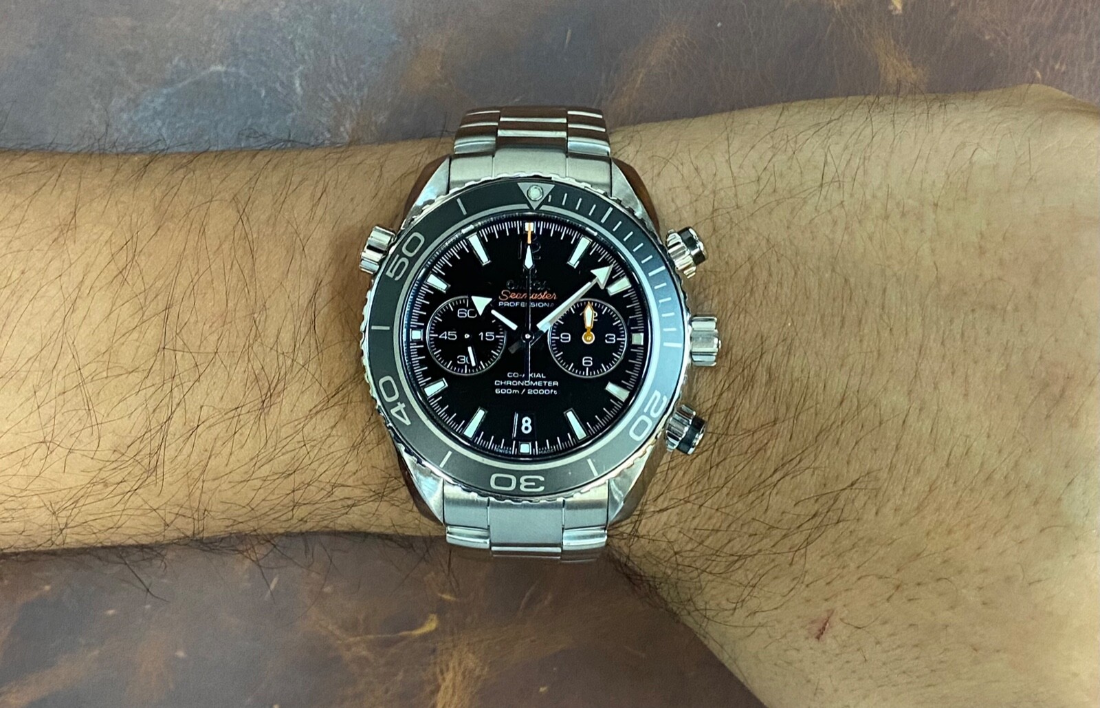 Omega Seamaster Planet Ocean Chronograph Steel Watch + Cards 232.30.46.51.01.001