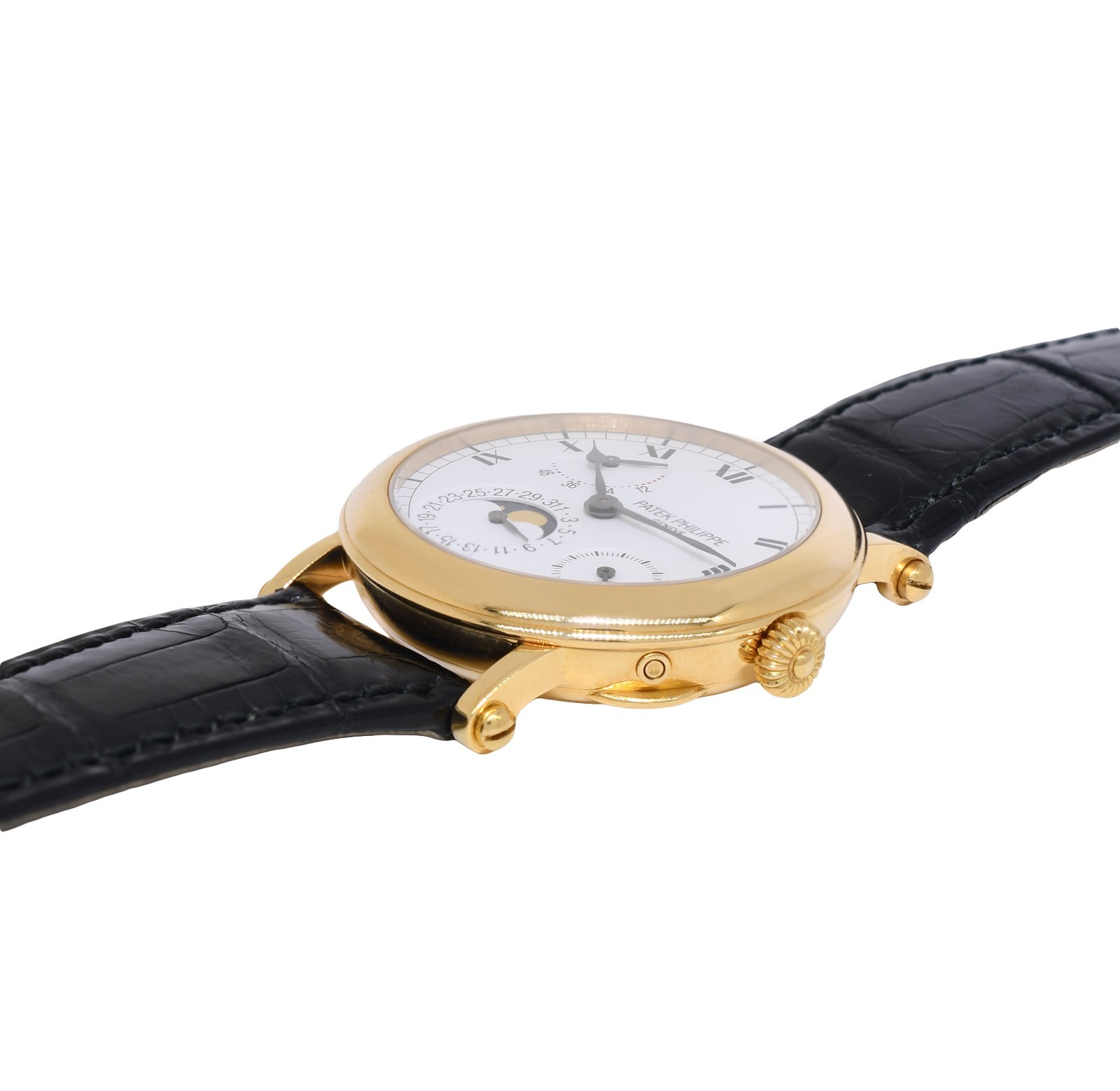 Patek Philippe Complications 18k Yellow Gold Power Reserve Moon Mens Watch 5054J