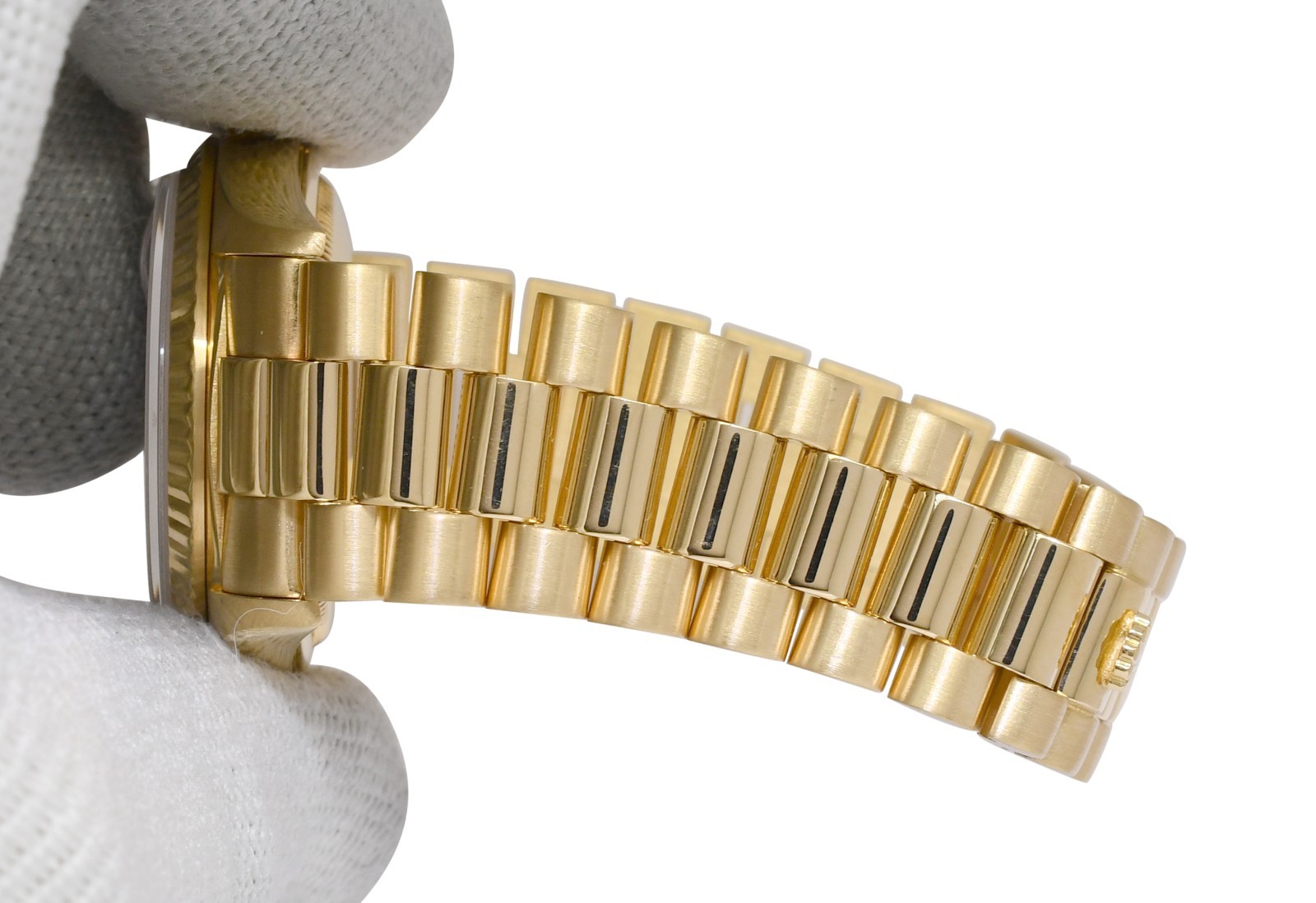 Rolex Day-Date President 18k Yellow Gold Black Dial Mens 36mm Watch E 18238