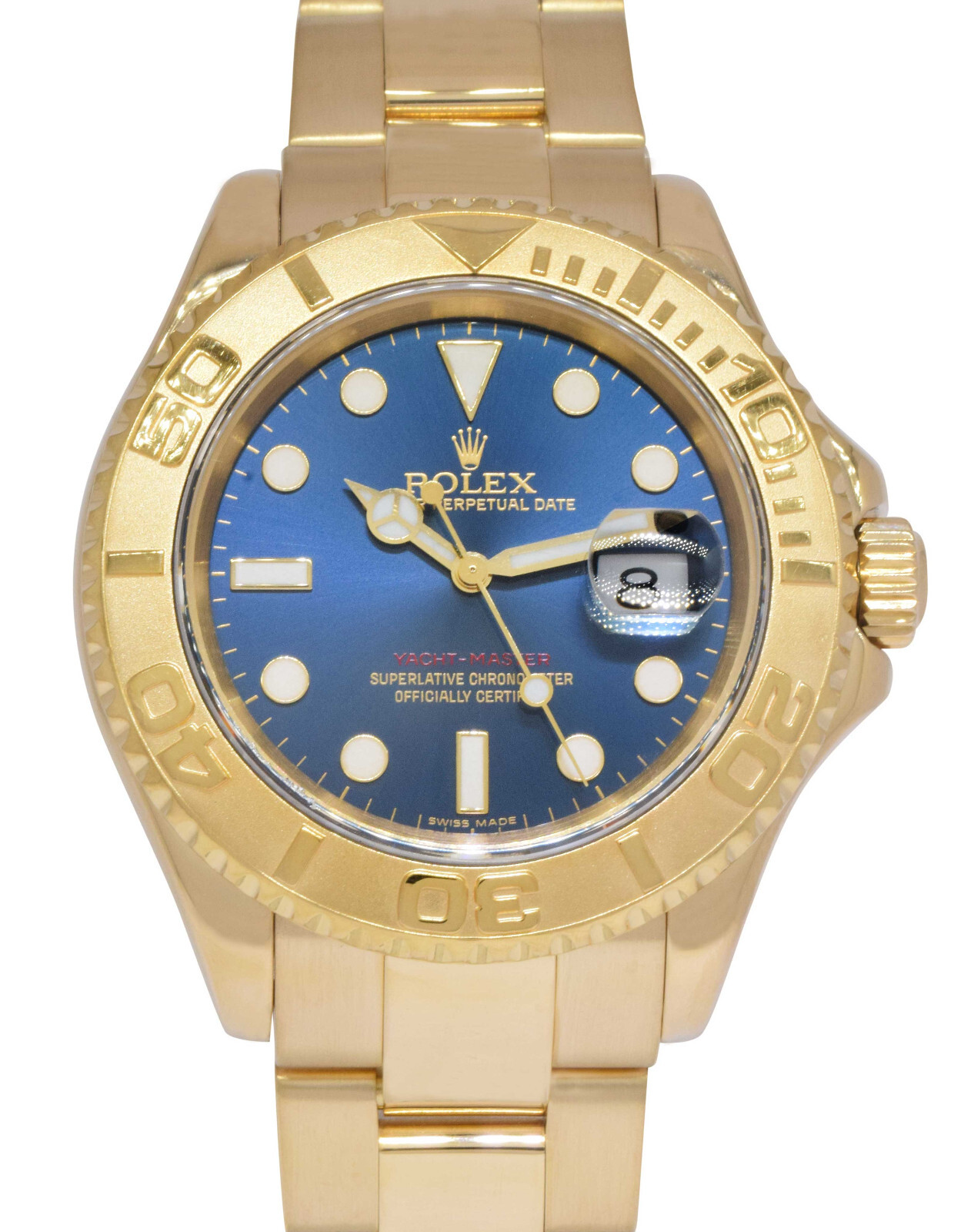 Rolex Yacht-Master 18k Yellow Gold Blue Dial Mens 40mm Watch P 16628 Rolex Yacht-Master 18k Yellow Gold Blue Dial Mens 40mm Watch P 16628